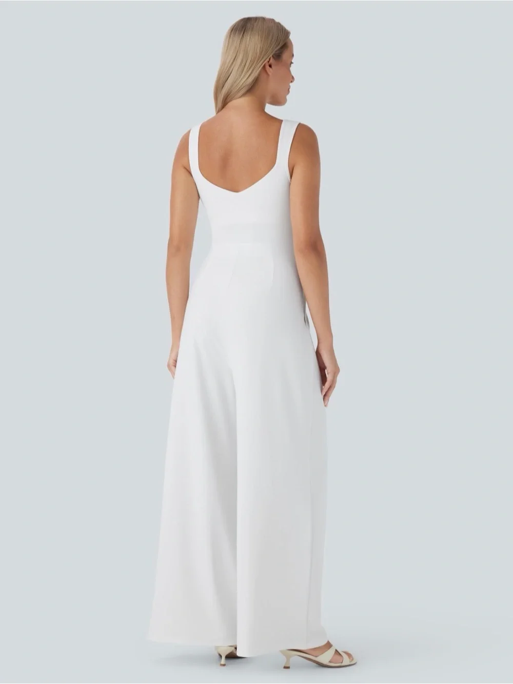 Halara U Back Sleeveless Casual Jumpsuit with Pockets Size Large